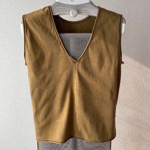 Sleeveless James V Neck in Heavywight Cotton M